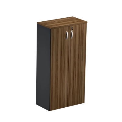 Armário Alto 2P 25MM 1605x800 - Nogal/Preto