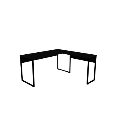 Mesa Angular Industrial Pé Retangular 25MM 1500x1500 - Preto