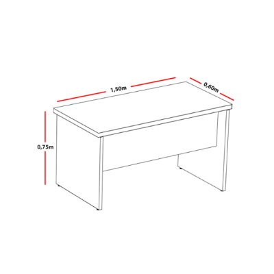 MESA RT 25MM PE PAINEL 1500X600 SV/PT