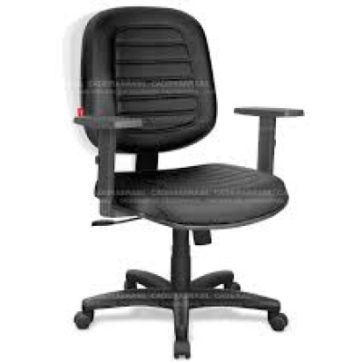 CADEIRA GIR. DIRETOR RELAX C/BRAÇO VINIL PT