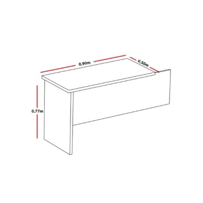 Mesa Auxiliar 40MM 900x500 - Sevilha/Preto