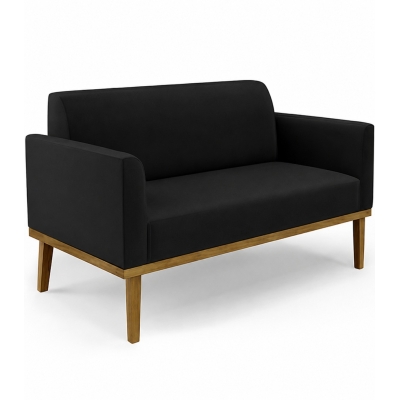SOFA DE ESPERA COM 2 LUGARES PÉ MADEIRA 