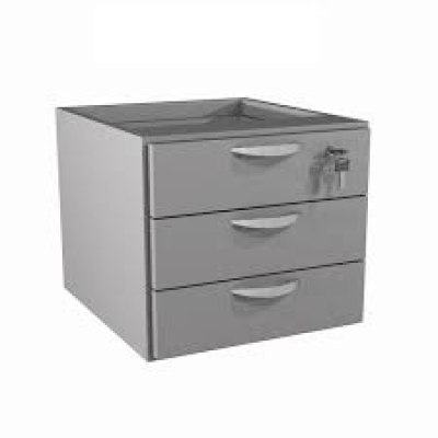 Gaveteiro Suspenso 3 Gavetas Plus - Cinza