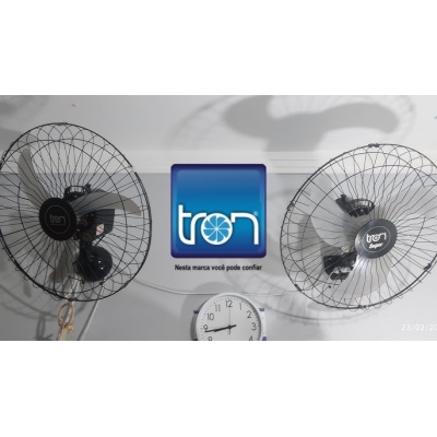 VENT OSCILANTE PAREDE BIV 60CM PP PRETO 200W