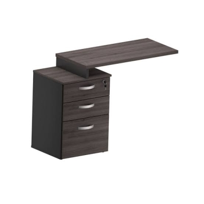MESA AUXILIAR PEDESTAL 3 GAVETAS 25MM 900X420X755 PRETO