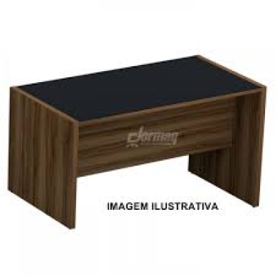MESA RETA UP GLASS 1800X800 NOGAL | PRETO